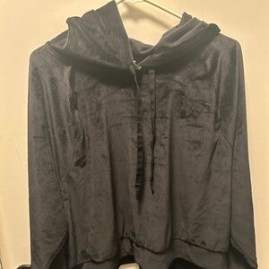 Velour Cropped Hoodie